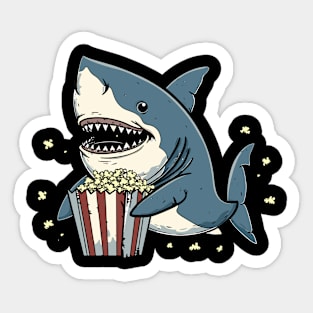 Funny Shark Watching Movie Sticker